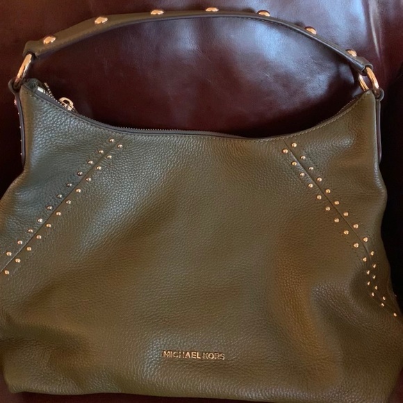 NWOT Michael Kors Olive/Army/Green Leather Purse - Picture 1 of 6